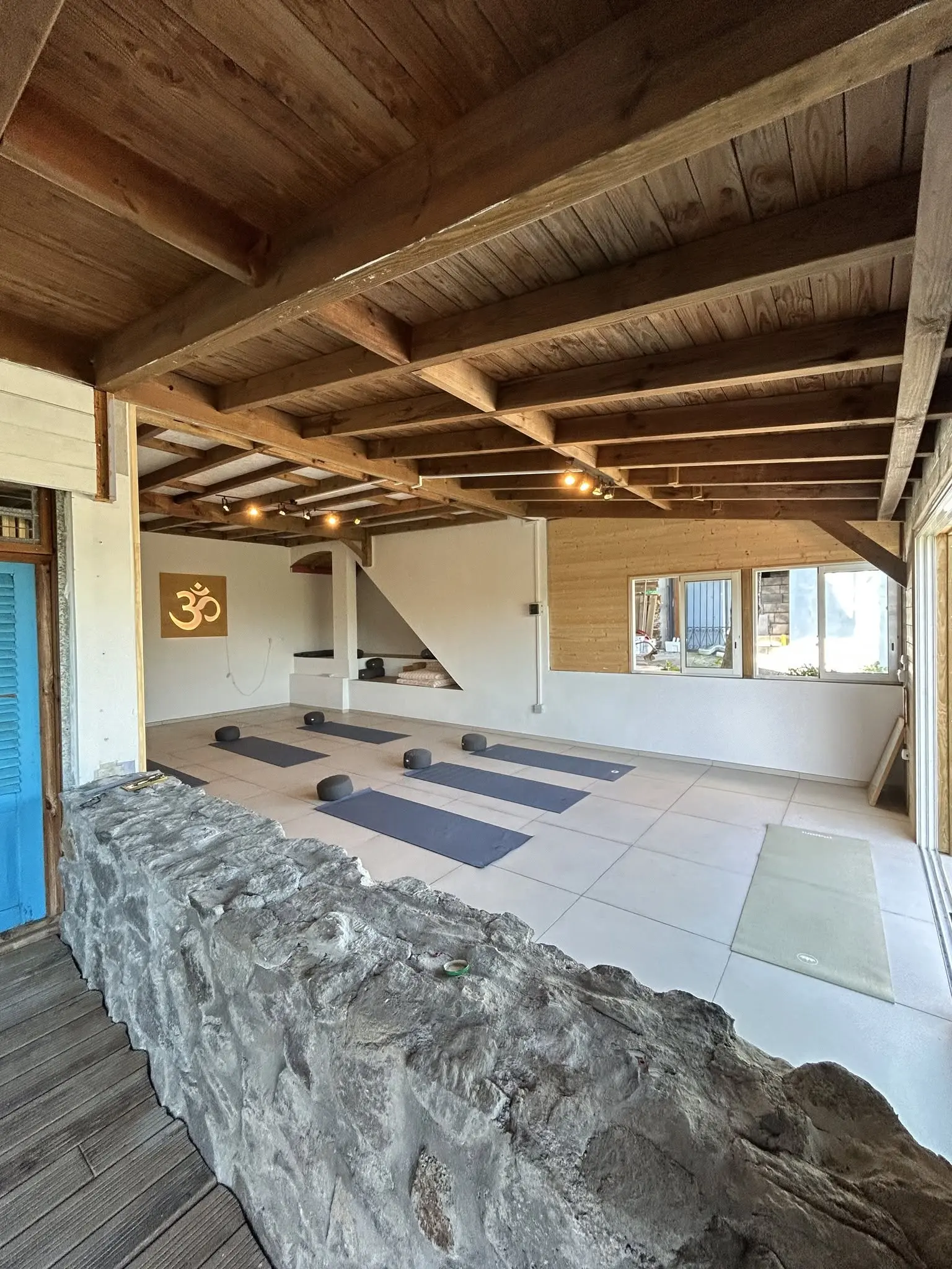 Notre salle de yoga actuelle dans la maison de yoga